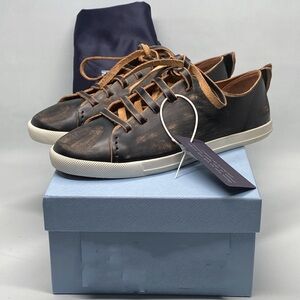 Prada Distressed Low-Top Leather Sneakers size 38.5